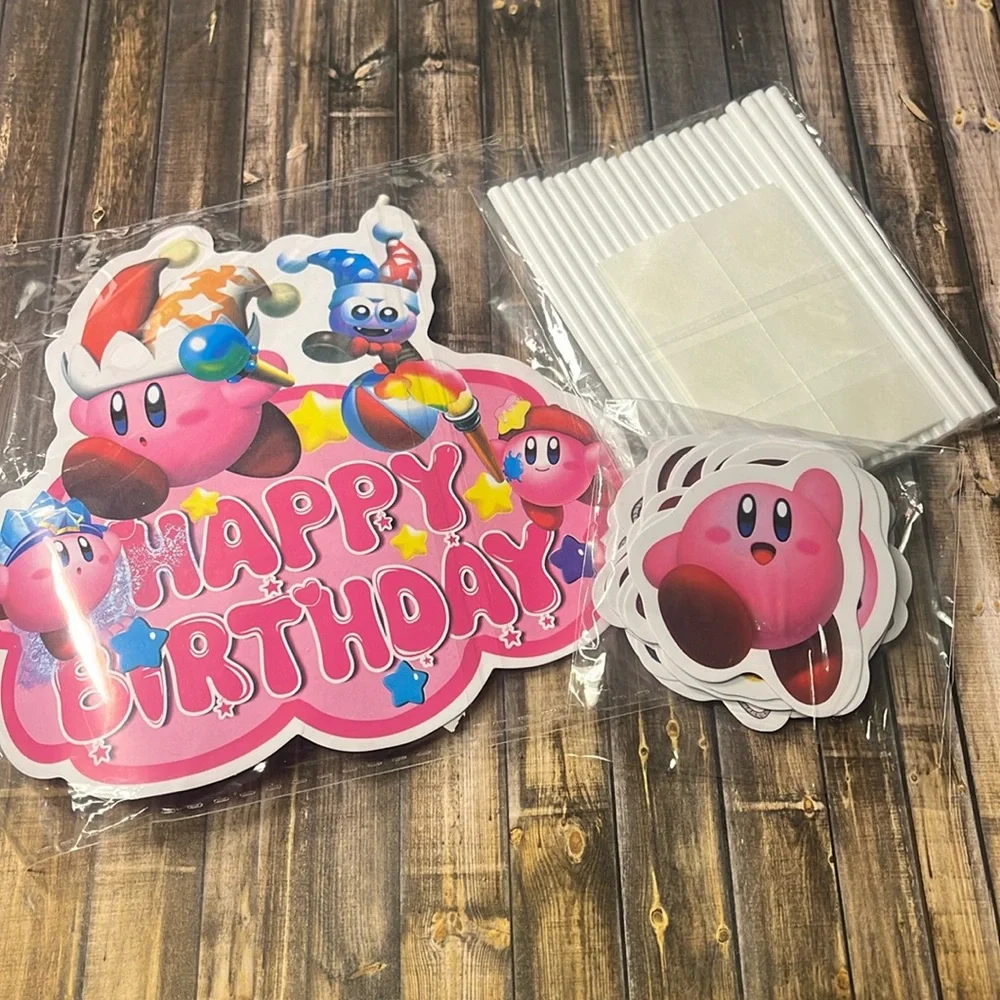 5for$10 Nintendo Kirby-inspired Birthday Cake And Cupcake Character Topper NWOT